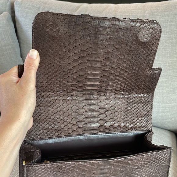 Custom made python skin brown purse NWOT - Picture 7 of 8